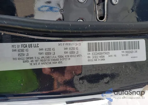 2019 Dodge Charger Police Rwd from USA, damaged, VIN 2C3CDXAG6KH734229